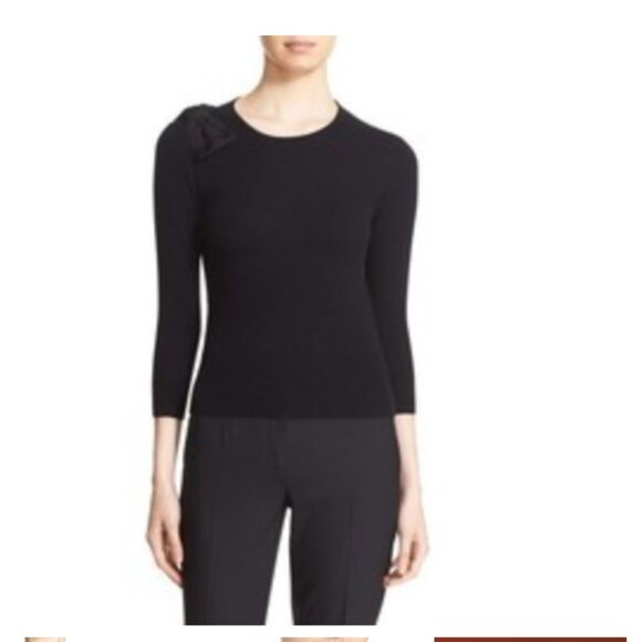 Ted Baker black Callah Bow Crew Neck Sweater top size 3 like new no tags - Picture 2 of 8